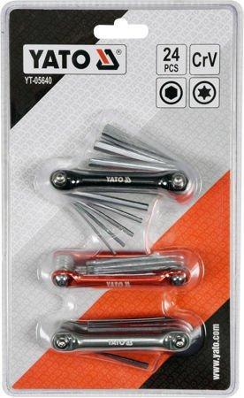 Набір шестигранних ключів HEX H1.5-H8/ TORX T6-T25 24 шт YATO YT-05640 (Польща)