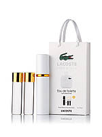 Мініпарфуми з феромонами чоловічої LACOSTE Eau De Lacoste L.12.12 Blanc 3х15 мл