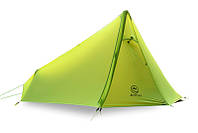 Туристическая легкоходная палатка 15D nylon. треккинговая 1 местная палатка ПИРАМИДА зеленая