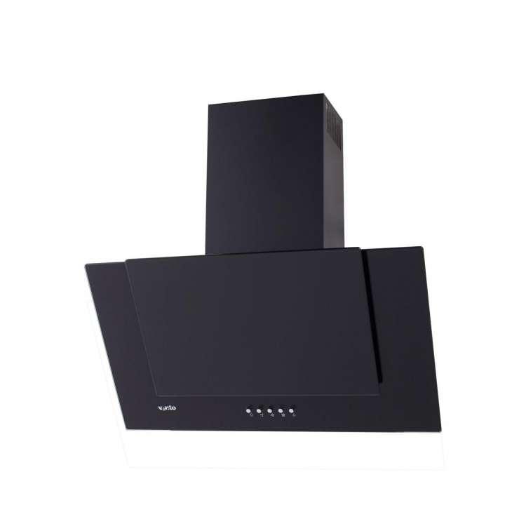 Чорна настінна декоративна похила витяжка для кухні Ventolux DIAMOND 60 BK (700) PB, шириною 60 см, фото 1