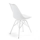 Стілець Тау 80х50х46 см білий пластикове сидіння з подушечкою на металевих ніжках, фото 5