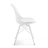 Стілець Тау з пластиковим сидінням із подушечкою на металевих ніжках білого кольору, фото 4