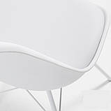 Стілець Тау з пластиковим сидінням із подушечкою на металевих ніжках білого кольору, фото 3