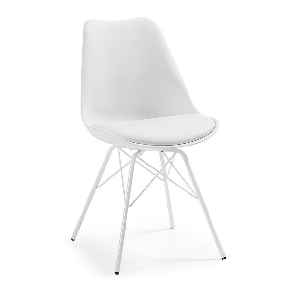 Пластиковый стул СДМ Тау белый с металлическими ножками