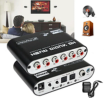 Оптичний аудіодекодер конвертер звуку optical SPDIF Toslink ->аналог 5.1 ЦАП