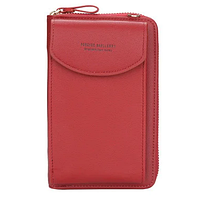 Женский кошелек-клатч вертикальный из экокожи Baellerry Forever N8591 (Кошелек чехол для телефона) Красный