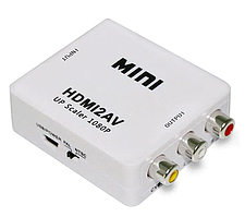 Перетворювач конвертер HDMI2AV адаптер HDMI -> тюльпани /AV /HDMI2RCA