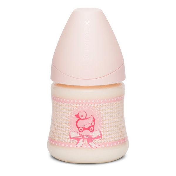 Suavinex - Пляшка "Історії малюків", 150 мл, анатомічна соска повільний потік, рожева