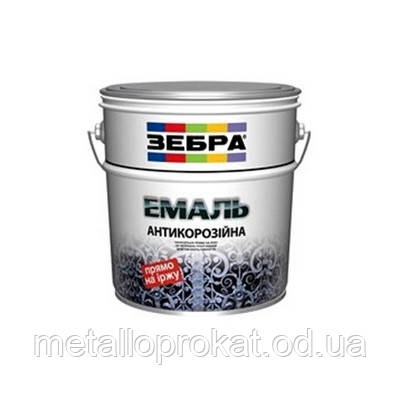 Фарба емаль антікорроз зелена Зебра 3 в 1 (2л)