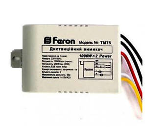 Выключатель дистанционный Feron TM75 2 канала 1000 W 30м White, фото 4