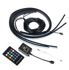 Світлодіодне підсвічування днища автомобіля з пультом управління HLV Led Flash Light 4943 120 і 90 см (N008531)