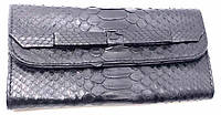 Кошелек из кожи питона (30х11х2 см) черный лак