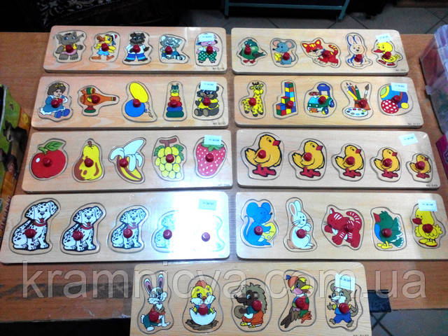 Развивающие деревянные пазлы вкладыши для детей. Купить в интерент-магазине Крамниця Творчості