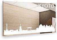 Настенное зеркало с рисунком Киото. Прямоугольное без подсветки. Серия зеркал для дома Города мира