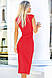 Класичне жіноче плаття футляр, червоне, фото 3