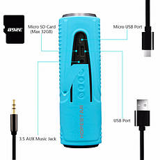 Портативна бездротова водонепроникна блютуз колонка Bluetooth Speaker Hopestar P3 Blue з ліхтариком, фото 3