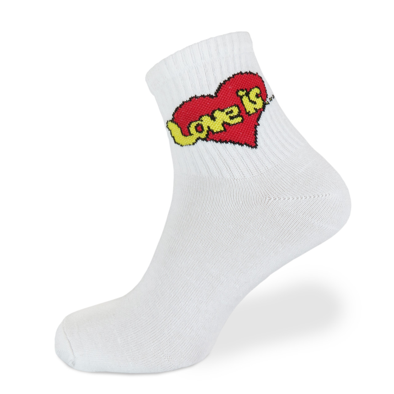 Шкарпетки білі з принтом "Love Is"