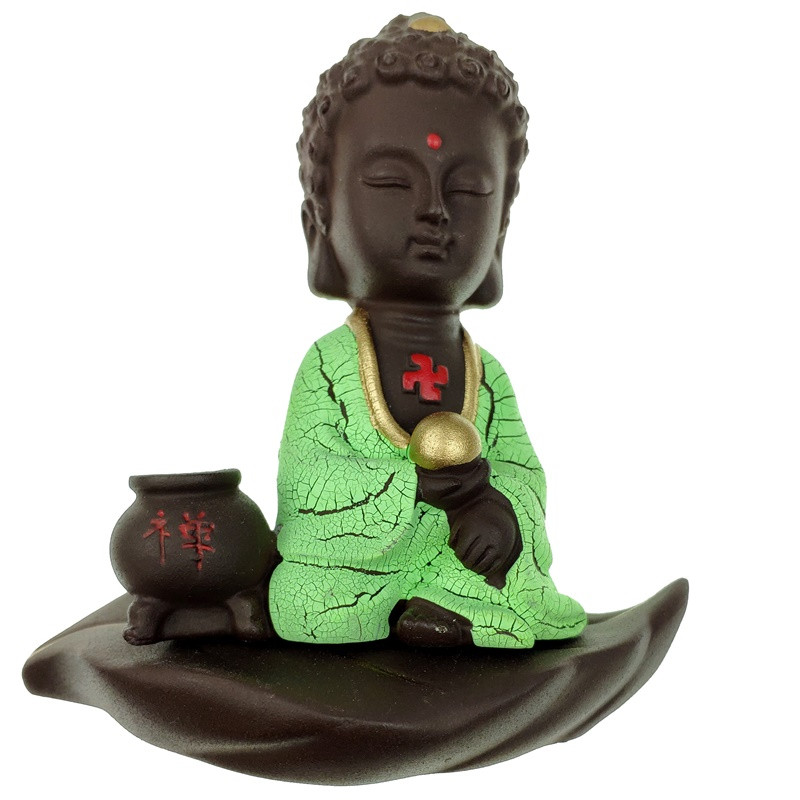 Маленький Будда з перлиною 11х10х6 див. чорна (C1185)