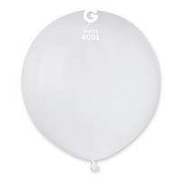 Латексна кулька пастель білий 19"/ 01 / 48см White Gemar