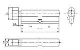 Циліндр замку з воротком 40Т-30 Medos (Польща)., фото 2