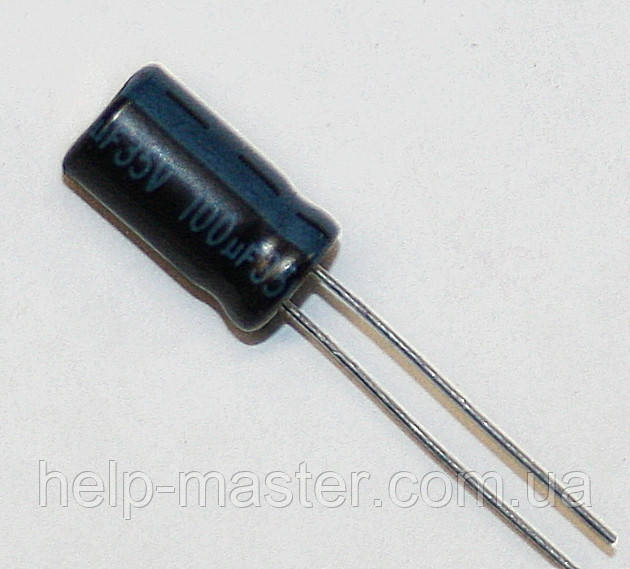Конденсатор електролітичний 100 мкф-35v (105 °C), фото 1