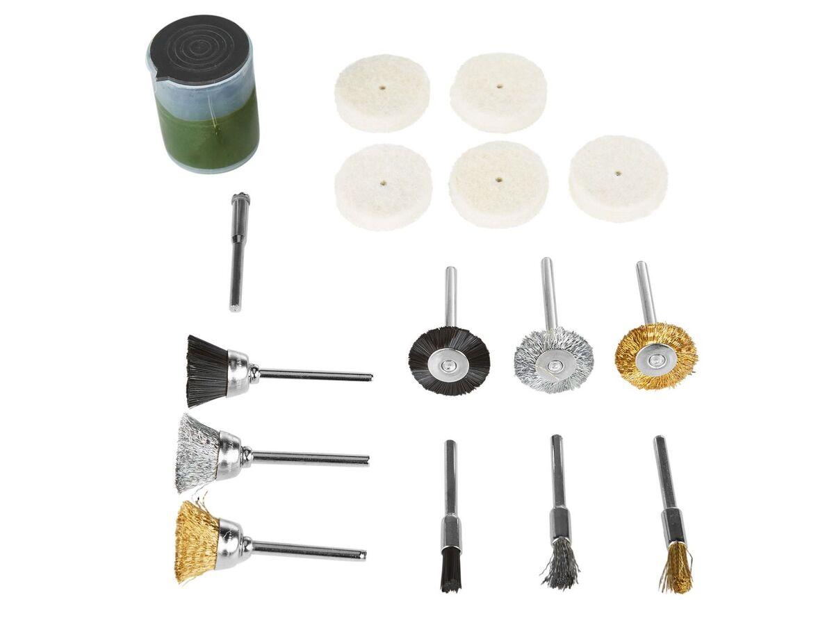 Набір щіток і полірувальних дисків PARKSIDE PMZS A1, 16 шт. насадки для шліфування та полірування з пастою, фото 1