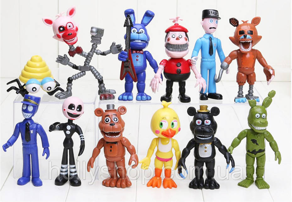 Набір фігурок ФНАФ із гри « П'ять ночей із Фредді » (FNAF) 12 штук, ~ 10см