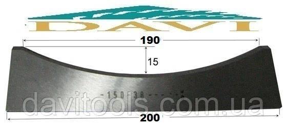 Ніж 200 мм для виготовлення обшивальної дошки блок-хаус сталь Р6М5, фото 1