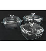 1088 Набір каструль (3 шт.) Скло гуртом