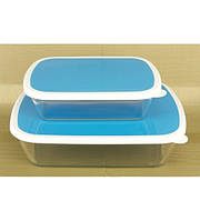 1084 Набір прямокутних судочків із пласт.кришку. ( оптом