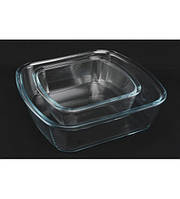 1085 Набір квадратних судочків із пласт.кришку. (2шт оптом