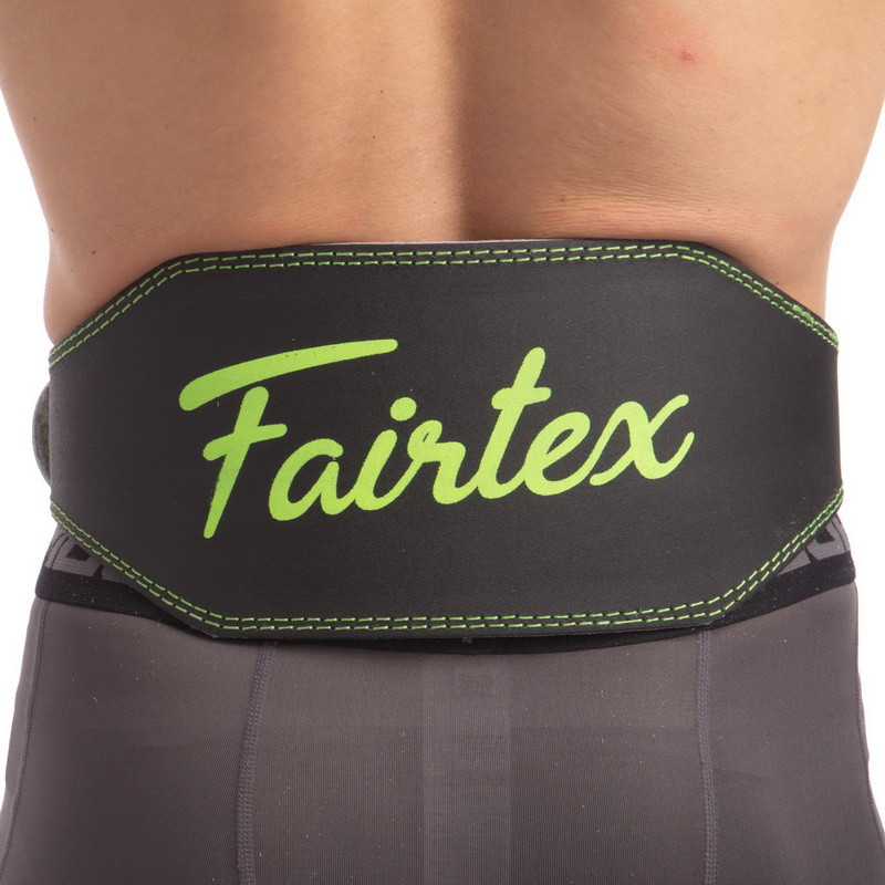 Пояс атлетичний шкіряний Fairtex 165103 розмір S Black-Green, фото 1