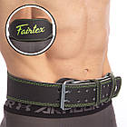Пояс атлетичний шкіряний Fairtex 165103 розмір S Black-Green, фото 3