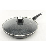 1478 Сковорода 28 см Гранітне Покриття з кришкою гуртом