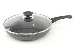 1110 Сковорода 28 см із кришкою, Мармурове покриття оптом