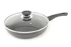 1109 Сковорода 26 см із кришкою, Мармурове покриття гуртом