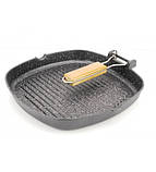 1495 Сковорода для гриля 28 см із відкидною ручкою гуртом, фото 2