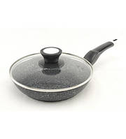 1479 Сковорода 20 см із кришкою, гранітне покриття гуртом