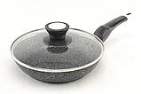 1479 Сковорода 20 см із кришкою, гранітне покриття гуртом, фото 3