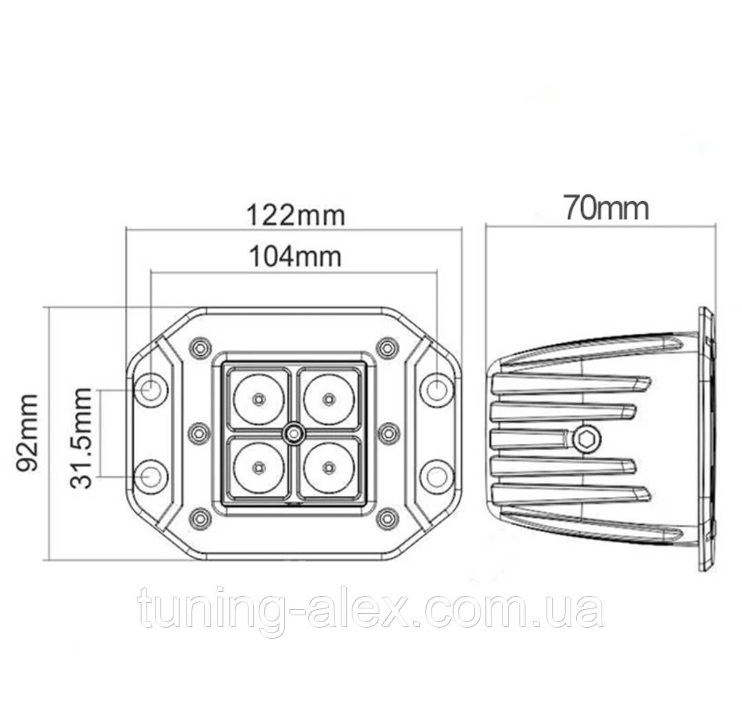 LED ФАРА 12W / ДАЛЬНИЙ СВЕТ С ЛИНЗАМИ 4D / ECONOM (ID#2071481736), цена ...