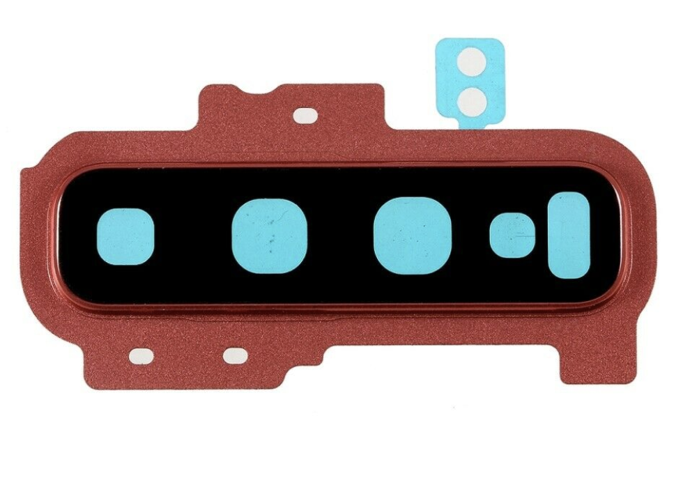 Скло камери Samsung G975 Galaxy S10 Plus, з рамкою червоного кольору, Red Cardinal