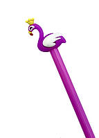 Клёвая ручка фламинго с короной «Purple Flamingo» 2