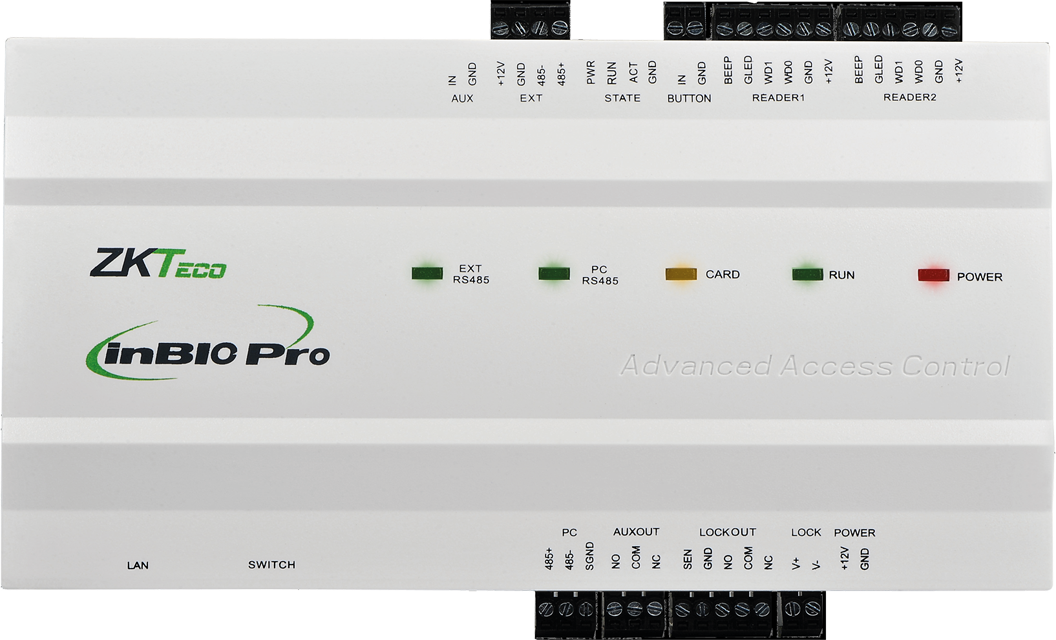 HTTPS-Контролер доступу на 1 двері з відбитків пальців і карт ZKTeco inBio160 Pro