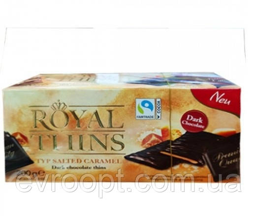 Шоколадні цукерки ROYAL THINS карамель 200 г, фото 1