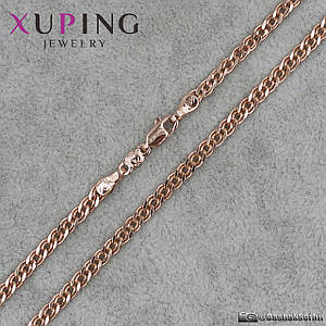 Цепочка Xuping Jewelry длина 55 см ширина 6 мм медицинское золото 24К плетение love застежка карабин