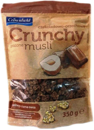 Кранчи Мюсли Crownfield Crunchy - з горіхами та шоколадом 350 г, фото 1