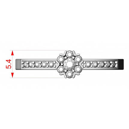 Кольцо помолвочное серебряное с бриллиантами, фото 2