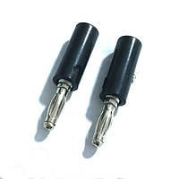 Роз'єм штекер банан 4 мм, під затискач (Чорний)