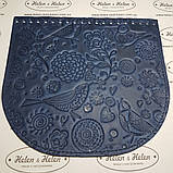 Клапан для сумки "Пташки". Колір "Синій", фото 3