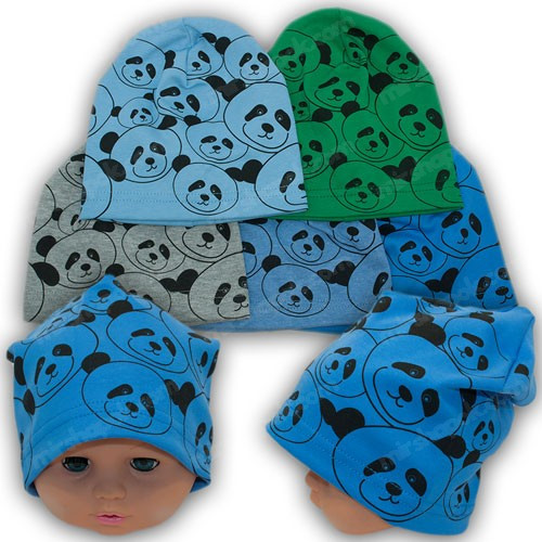 ОПТ Трикотажные шапки детские, р. 40-42 (5шт/набор) без зеленої, фото 1